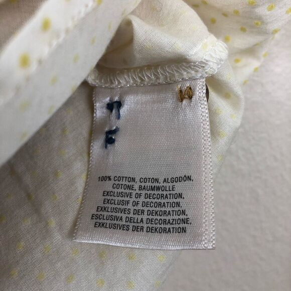 Anthropologie Maeve Swiss Polka Dot Button Up Shirt Cotton Casual NWT Yellow - Picture 5 of 5